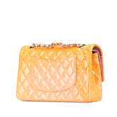 シャネル マトラッセ ココマーク チェーンショルダーバッグ オレンジ エナメル レディース CHANEL 【中古】